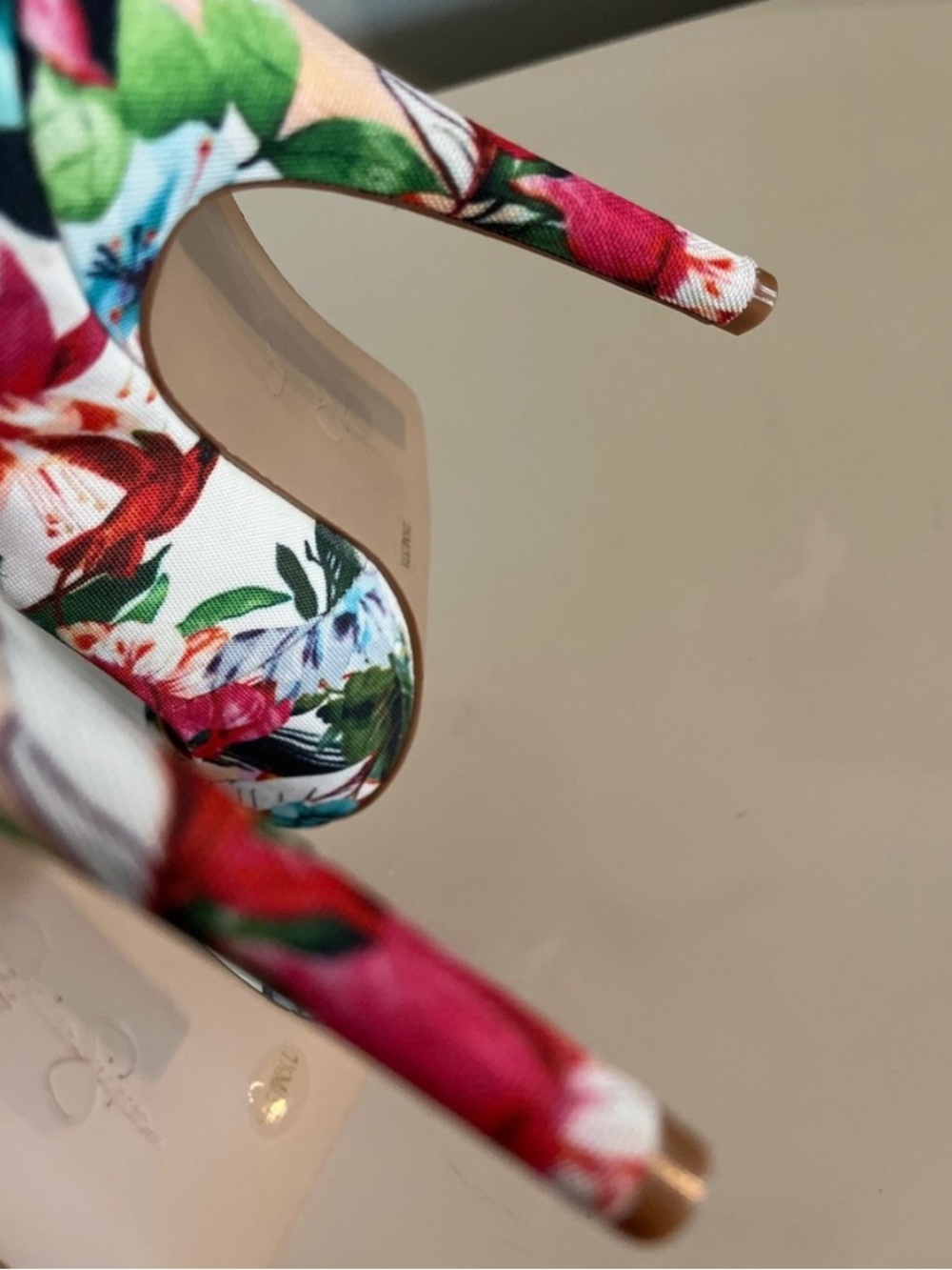 OFFERS! Jessica Simpson Pharris Floral Pointed Toe Pumps Tropical Heels 7.5 - Picture 10 of 12